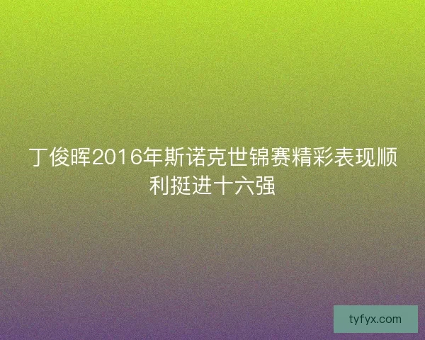 丁俊晖2016年斯诺克世锦赛精彩表现顺利挺进十六强